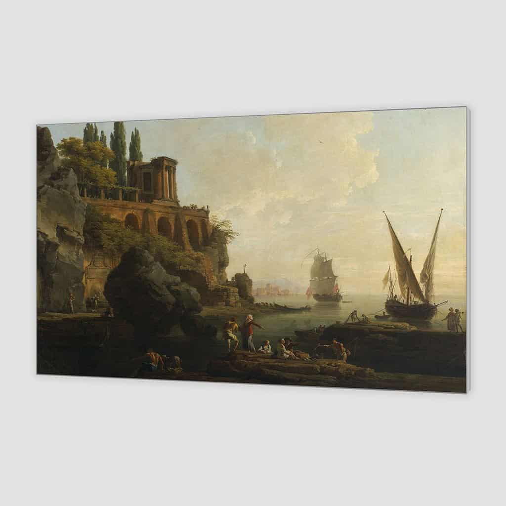 Fantasie landschap Italiaanse havenscene - Claude Joseph Vernet