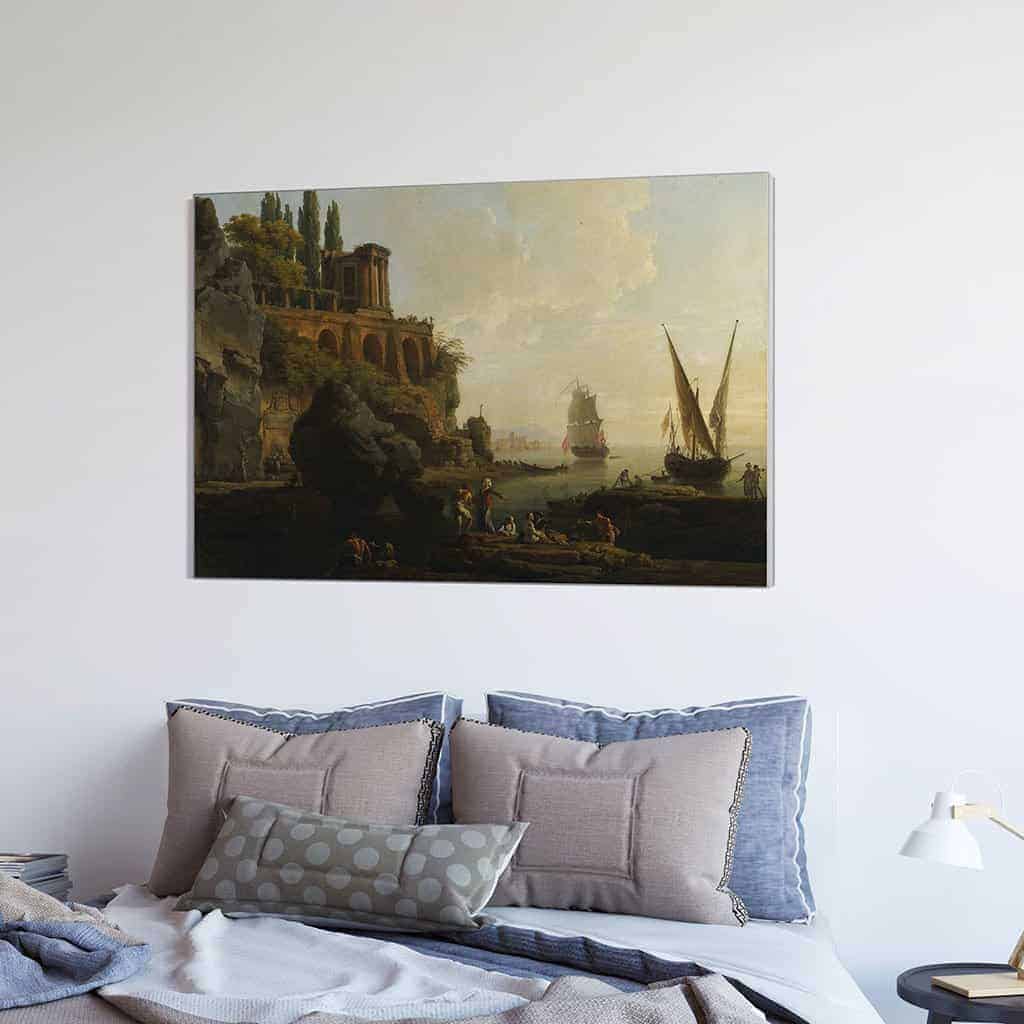 Fantasie landschap Italiaanse havenscene - Claude Joseph Vernet