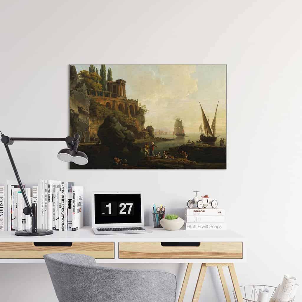 Fantasie landschap Italiaanse havenscene - Claude Joseph Vernet