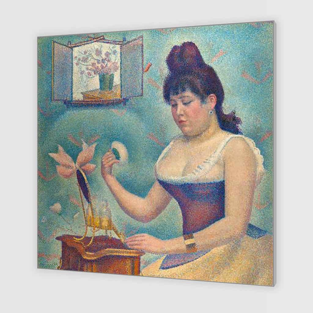 Jonge vrouw die zichzelf poedert (Georges Seurat)