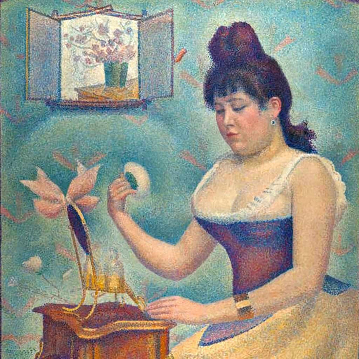 Jonge vrouw die zichzelf poedert (Georges Seurat)