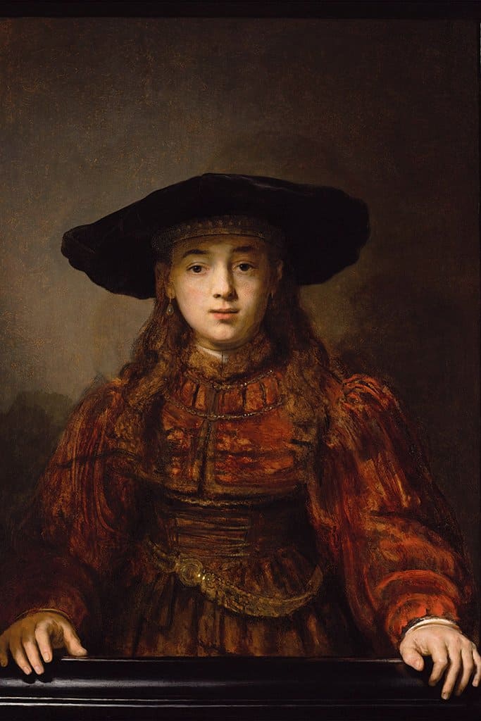 Jonge vrouw in een schilderijlijst (Rembrandt)