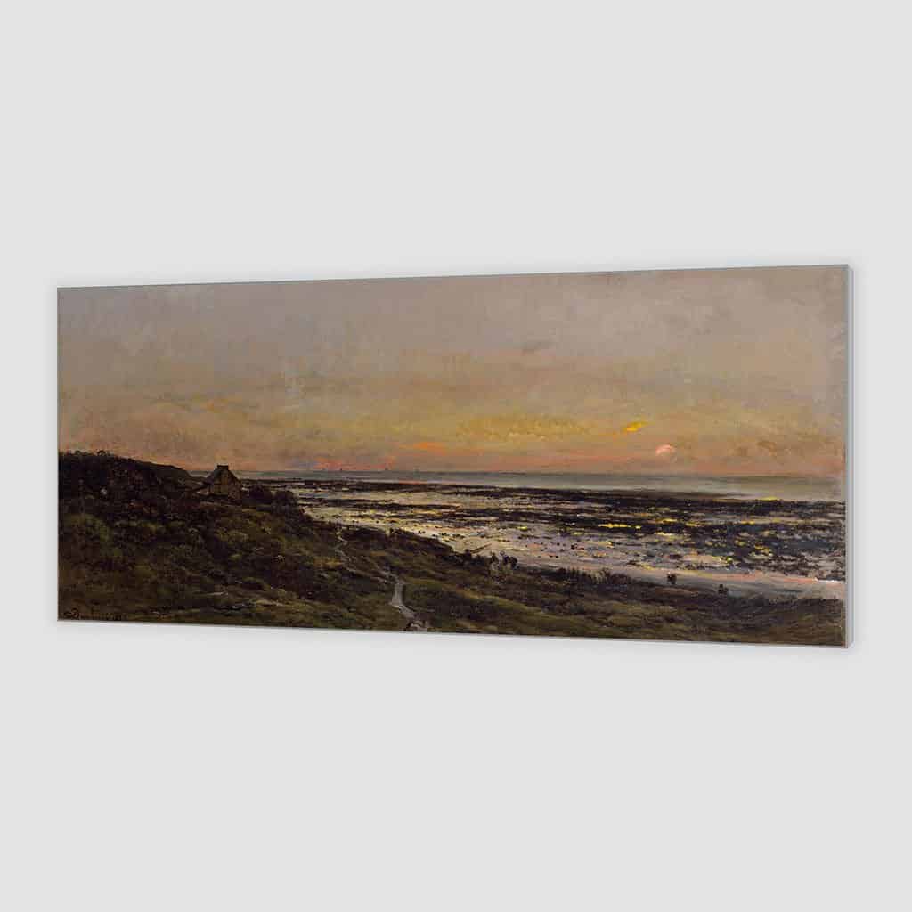 Het strand van Villerville bij zonsondergang - Charles François Daubigny
