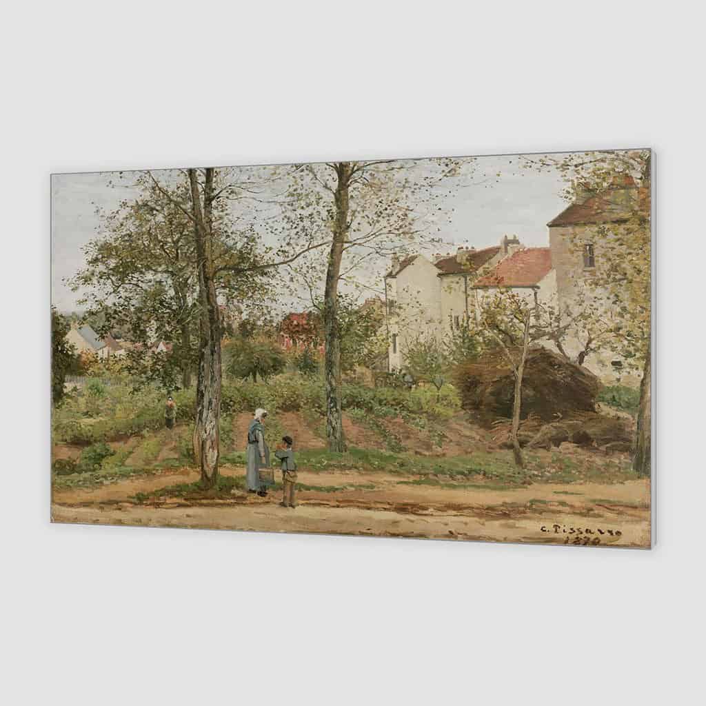 Huizen in Bougival Herfst - Camille Pissarro