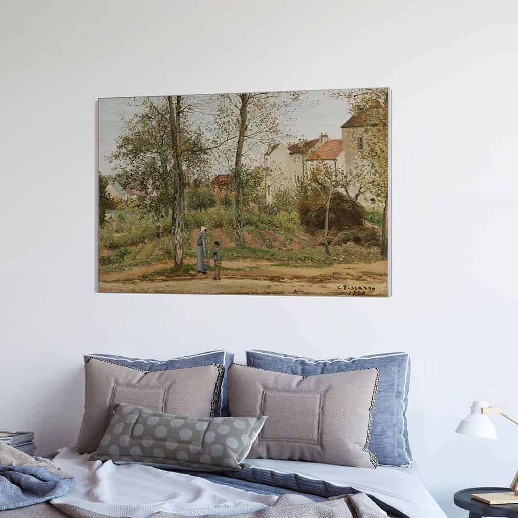 Huizen in Bougival Herfst - Camille Pissarro