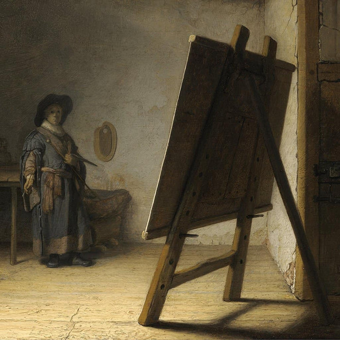 De schilder in zijn atelier-' idea ' (Rembrandt)