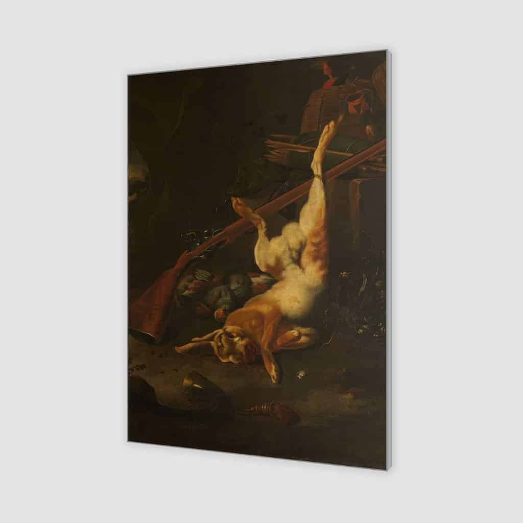 Jachtbuit met dode haas (Melchior d'Hondecoeter)