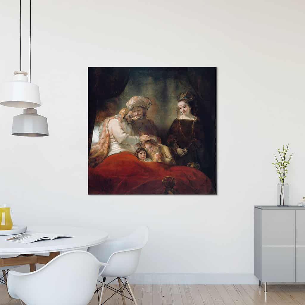 Jacob zegent de zonen van Jozef - Rembrandt