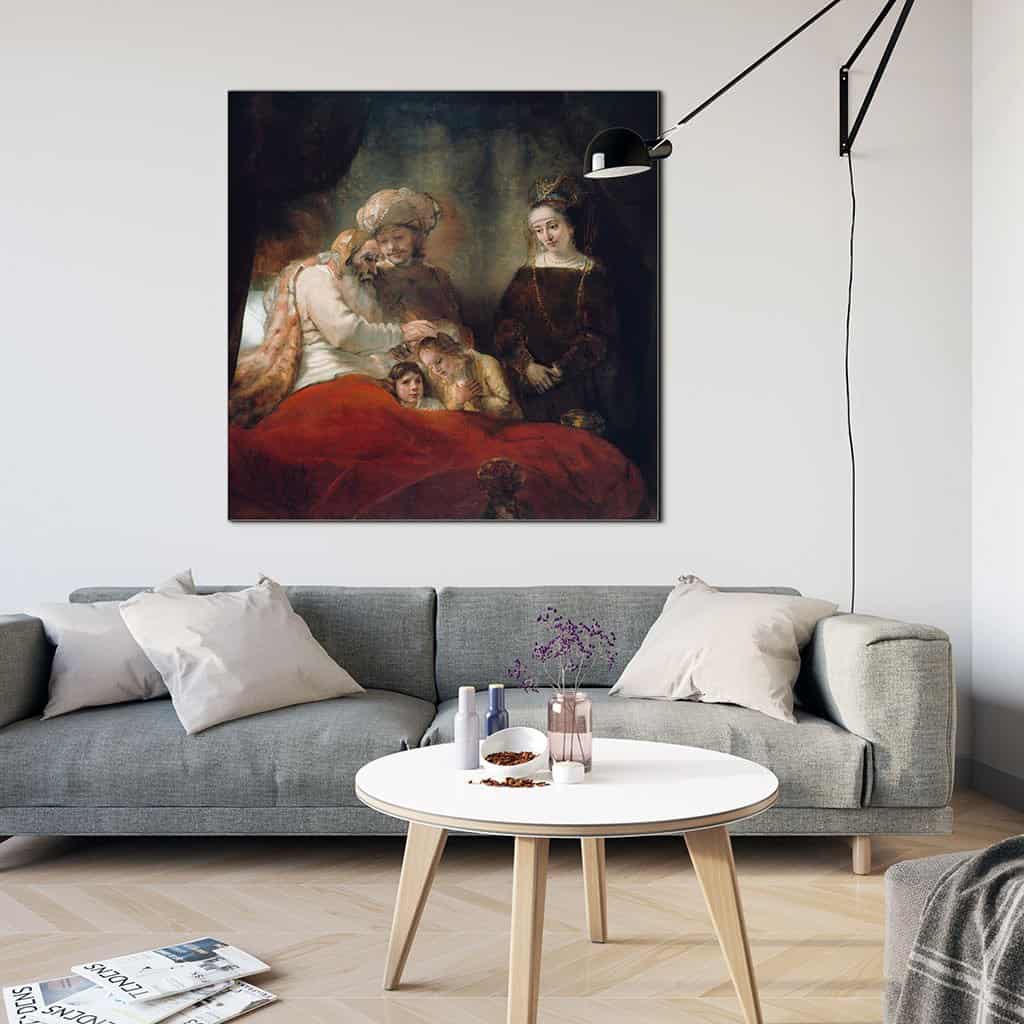 Jacob zegent de zonen van Jozef - Rembrandt