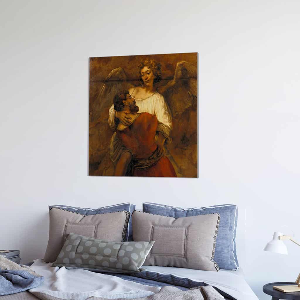 Jacob worstelend met de engel - Rembrandt