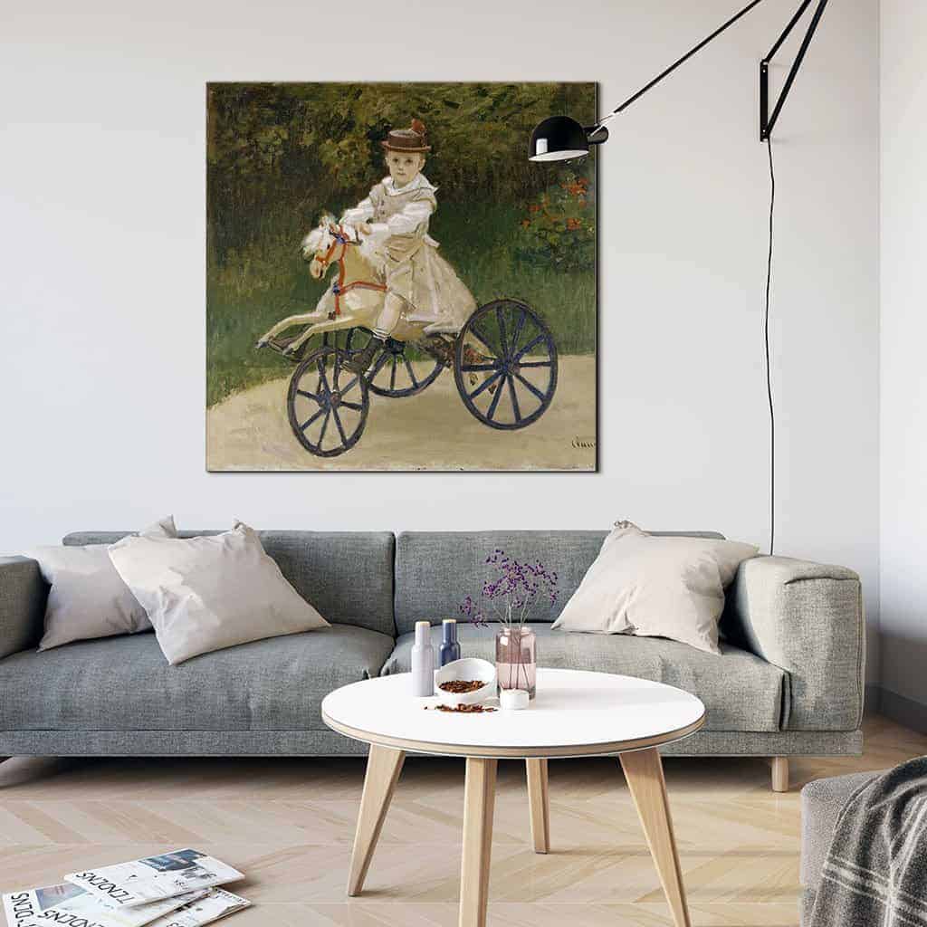 Jean Monet op zijn hobbelpaard - Claude Monet