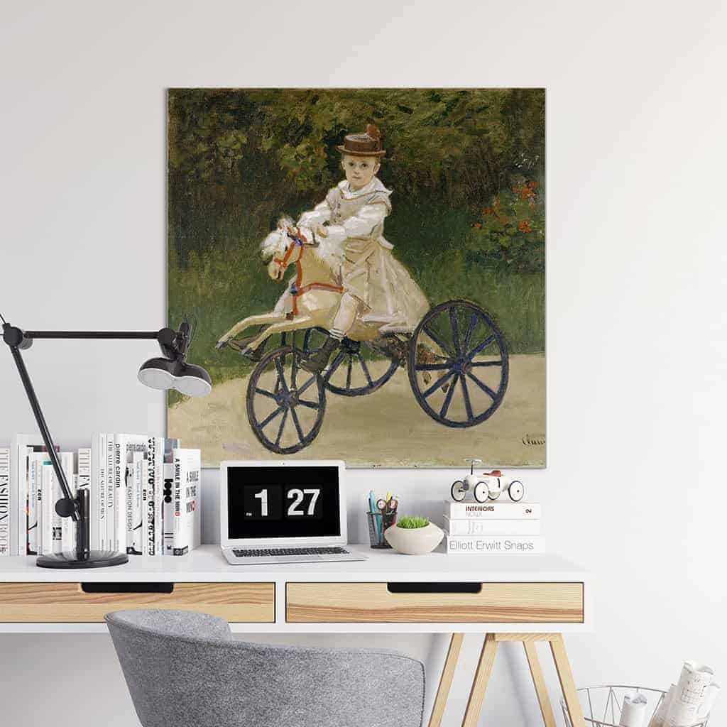 Jean Monet op zijn hobbelpaard - Claude Monet