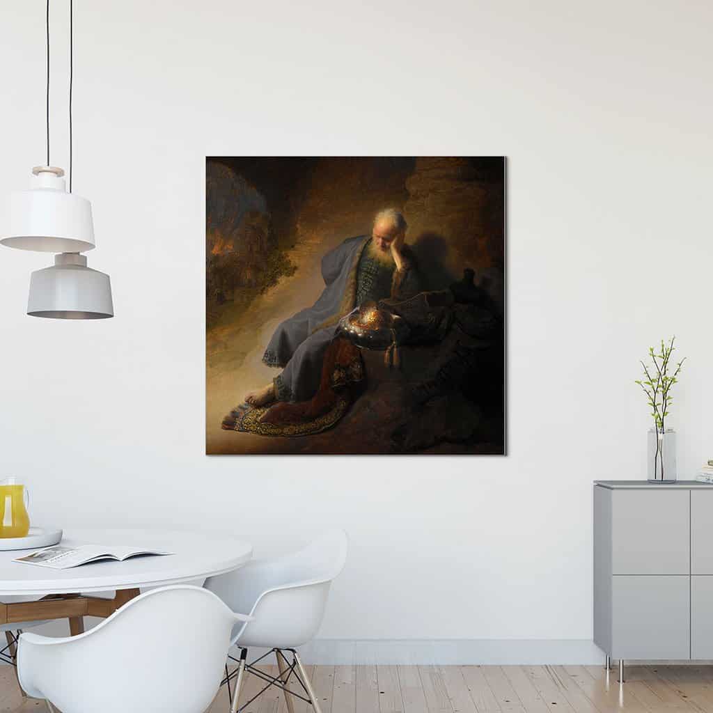 Jeremia treurend over de verwoesting van Jeruzalem - Rembrandt
