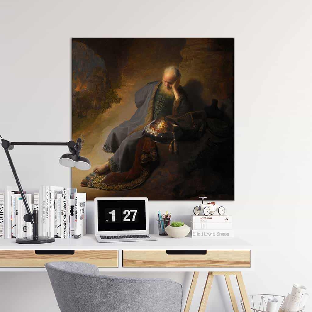 Jeremia treurend over de verwoesting van Jeruzalem - Rembrandt