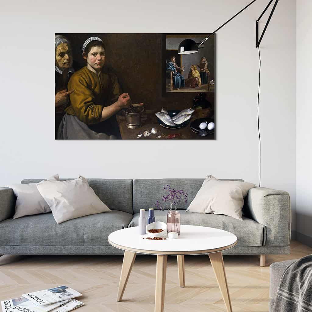 Keuken Scene met Christus in het Huis van Martha en Maria (Diego Velázquez)