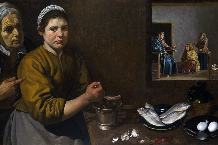 Keuken Scene met Christus in het Huis van Martha en Maria (Diego Velázquez)