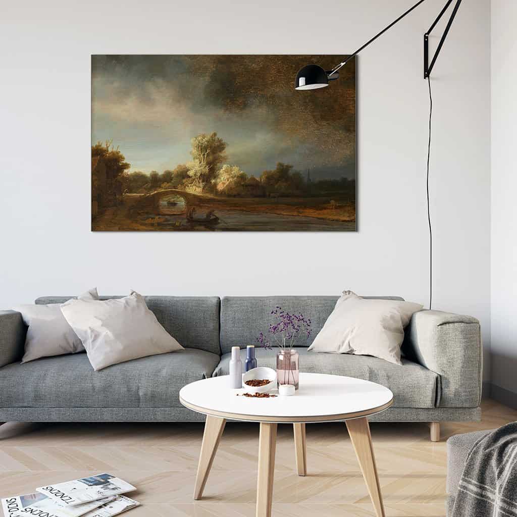 Landschap met een stenen brug - Rembrandt