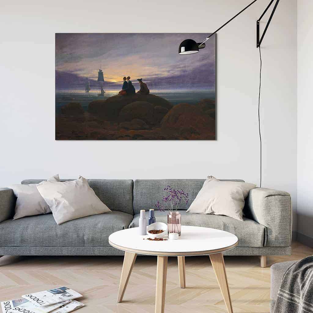 Maanopkomst bij de zee - Caspar David Friedrich