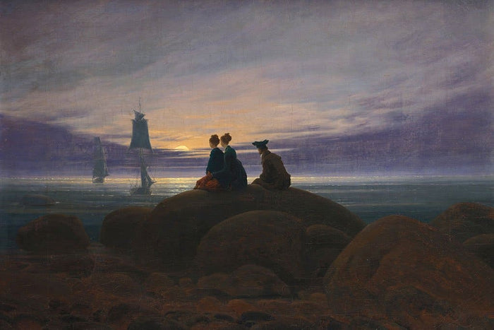 Maanopkomst bij de zee - Caspar David Friedrich