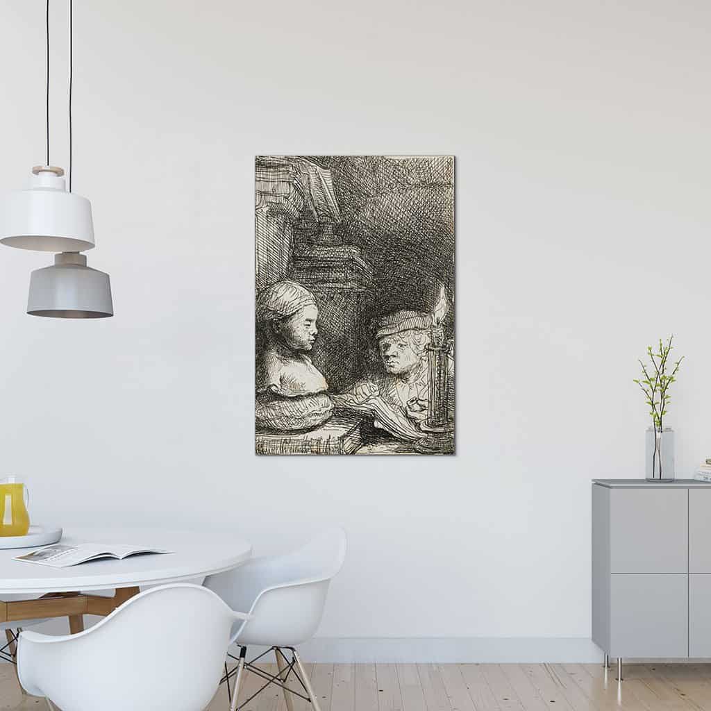 Tekenen van een gipsen beeld - Rembrandt