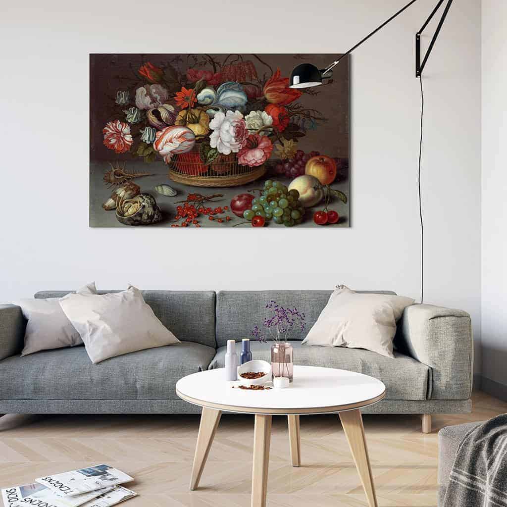 Mand met bloemen - Balthasar van der Ast