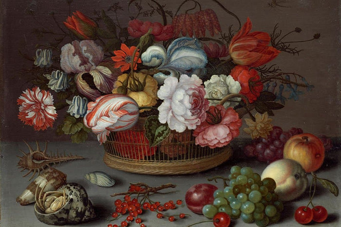 Mand met bloemen - Balthasar van der Ast