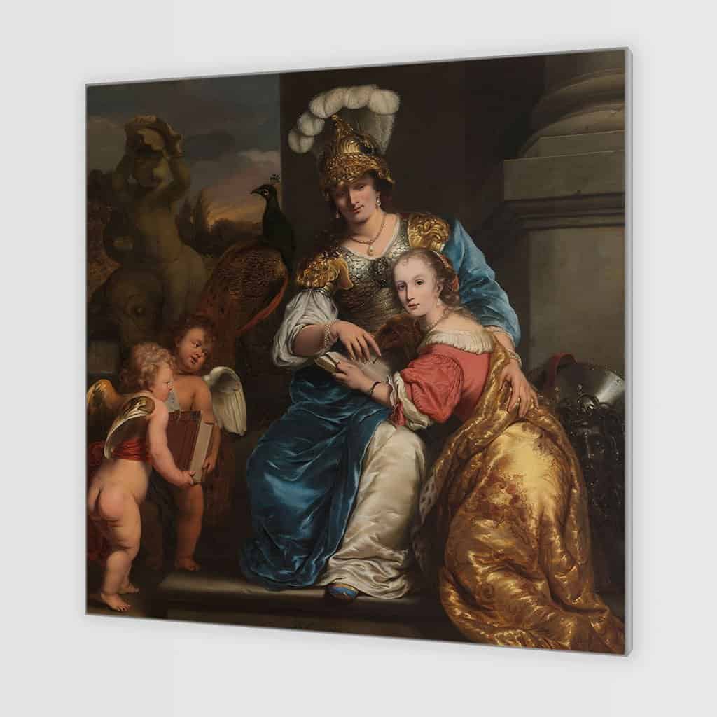 Margarita Trip als Minerva Instructie voor haar zuster Anna Maria Trip - Ferdinand Bol