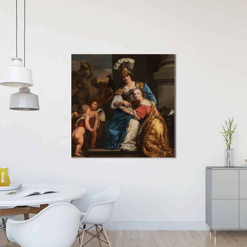 Margarita Trip als Minerva Instructie voor haar zuster Anna Maria Trip - Ferdinand Bol