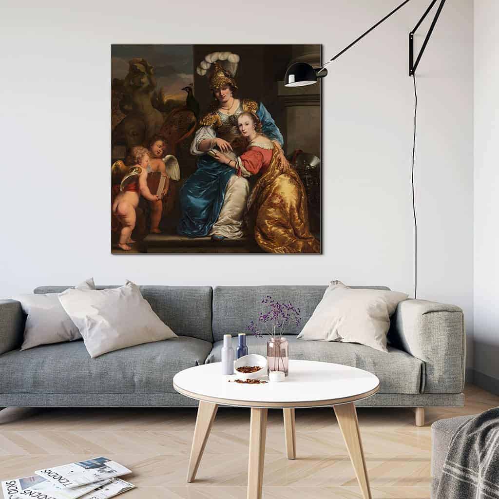 Margarita Trip als Minerva Instructie voor haar zuster Anna Maria Trip - Ferdinand Bol