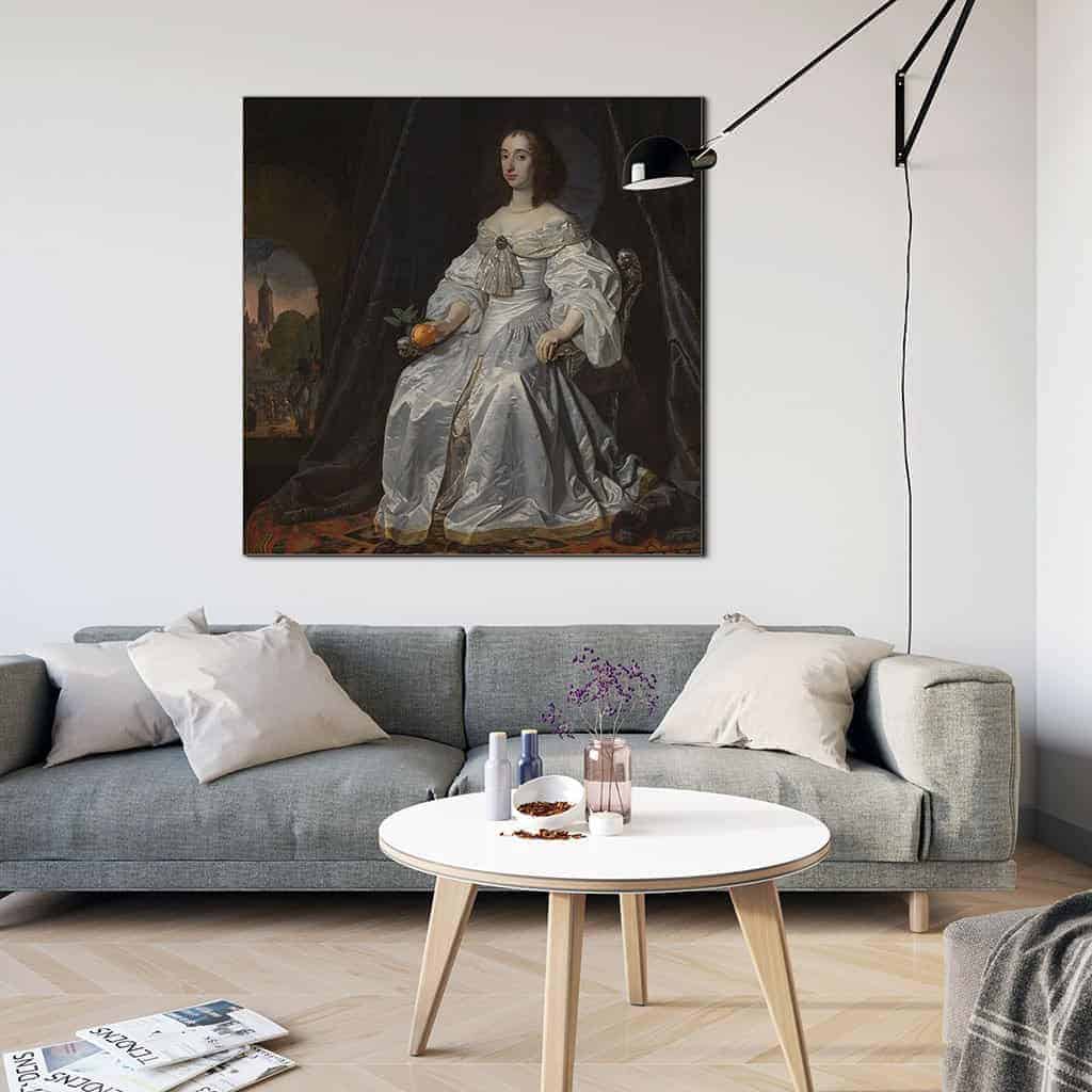 Maria Stuart als weduwe van Willem II - Bartholomeus van der Helst