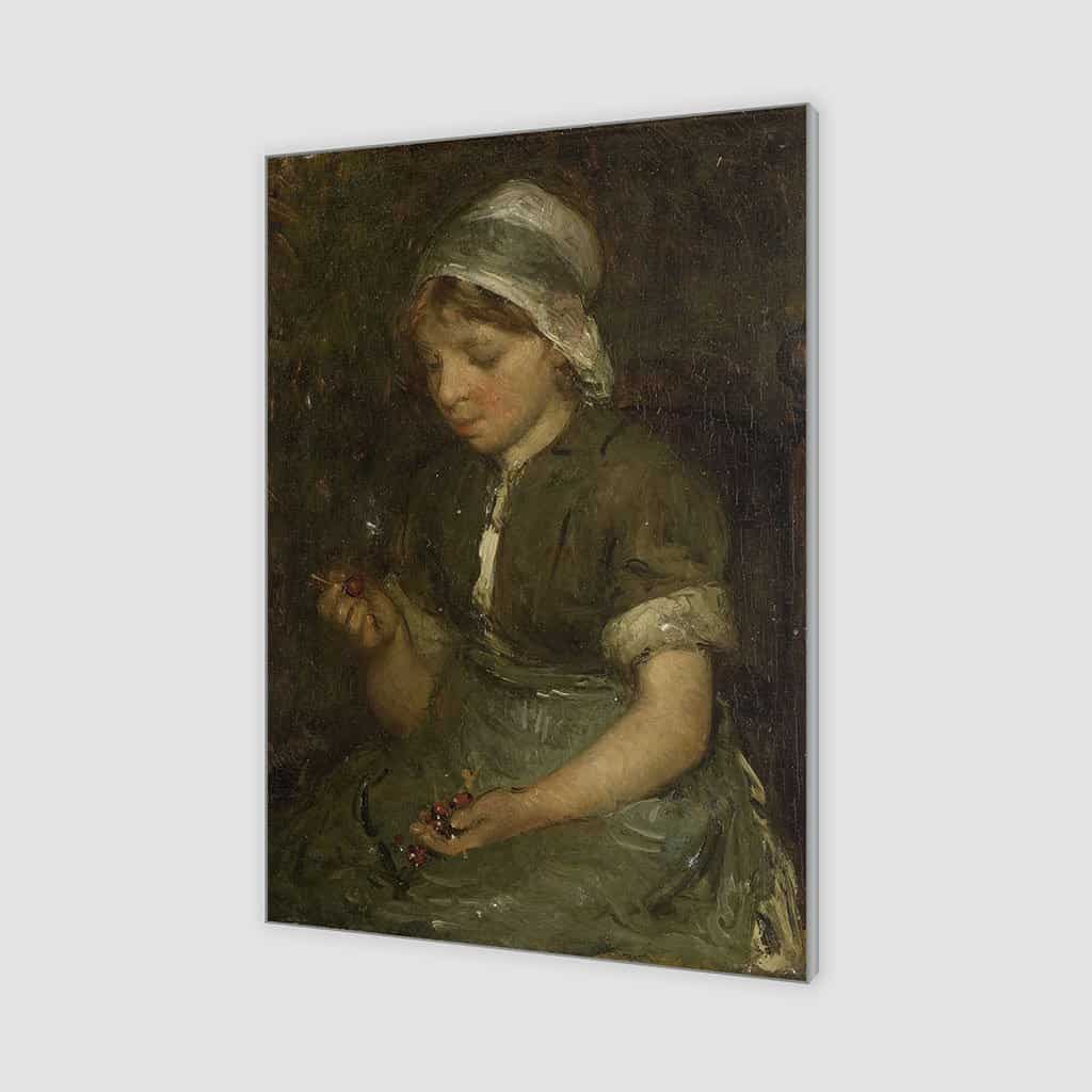 Meisje met kersen - Bernardus Johannes Blommers