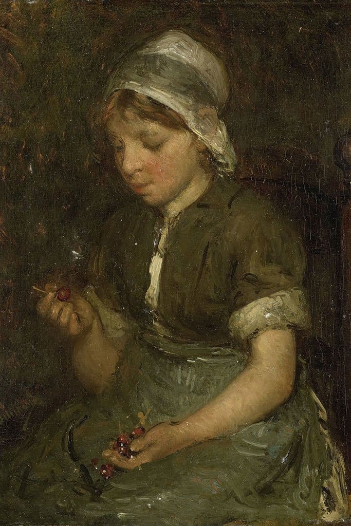 Meisje met kersen - Bernardus Johannes Blommers