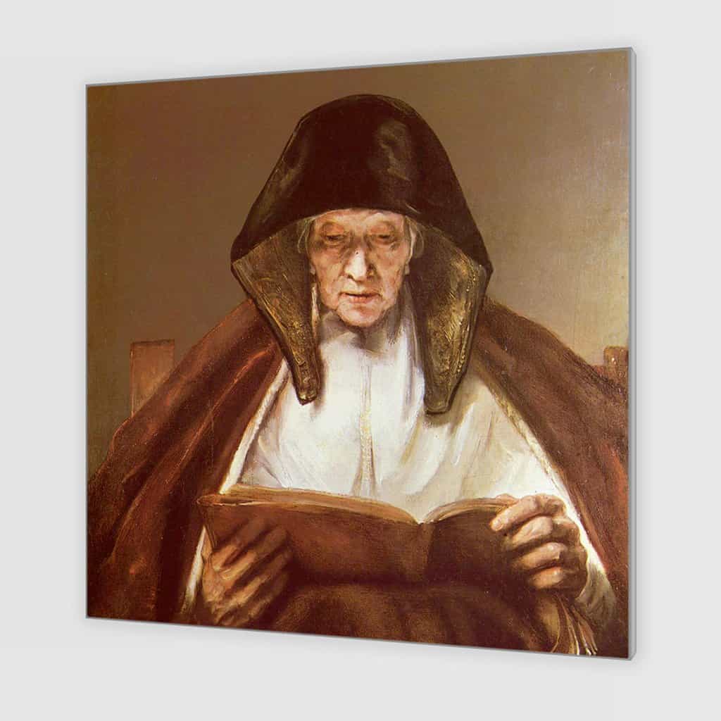 Oude vrouw lezing ll (Rembrandt)