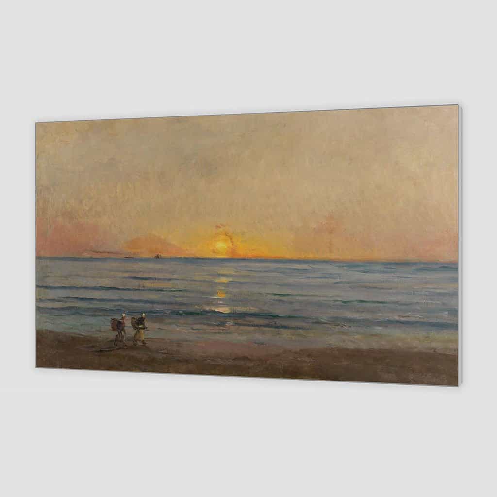 Ondergaande zon bij Villerville - Charles François Daubigny