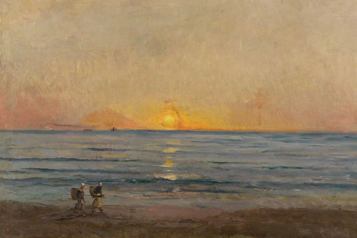 Ondergaande zon bij Villerville - Charles François Daubigny