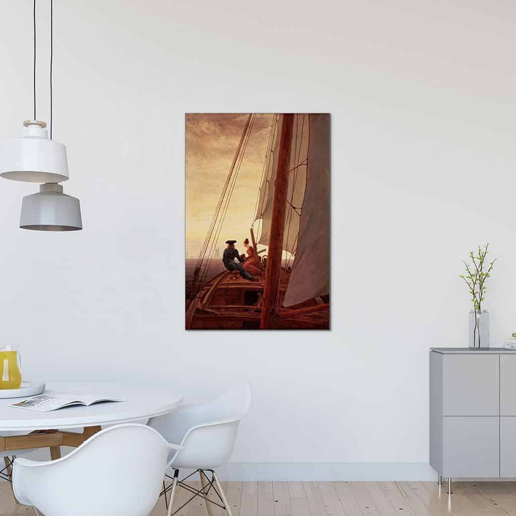 Op een zeilschip - Caspar David Friedrich