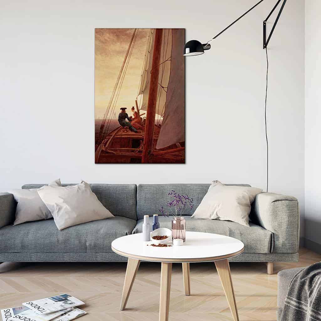 Op een zeilschip - Caspar David Friedrich