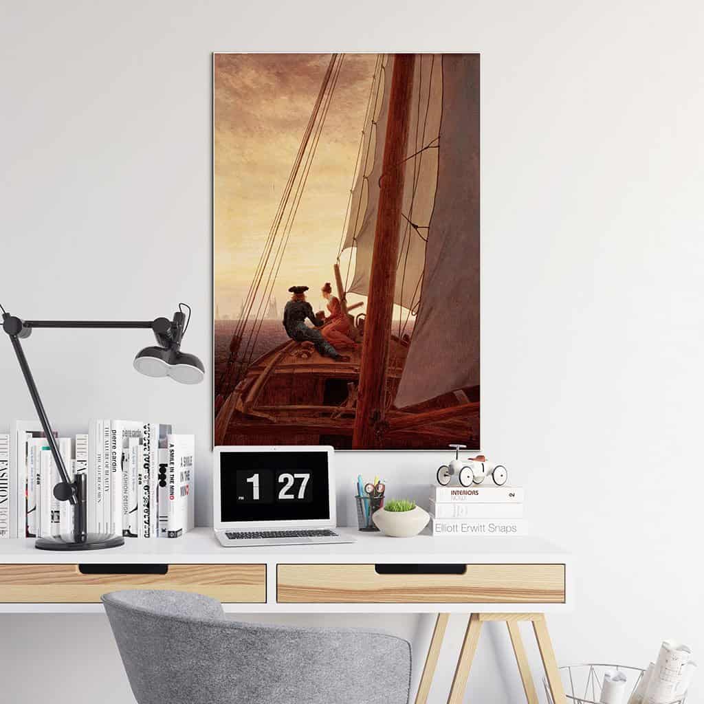 Op een zeilschip - Caspar David Friedrich