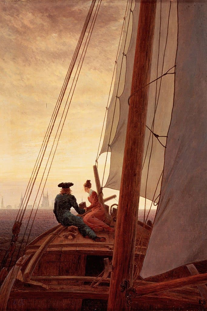Op een zeilschip - Caspar David Friedrich