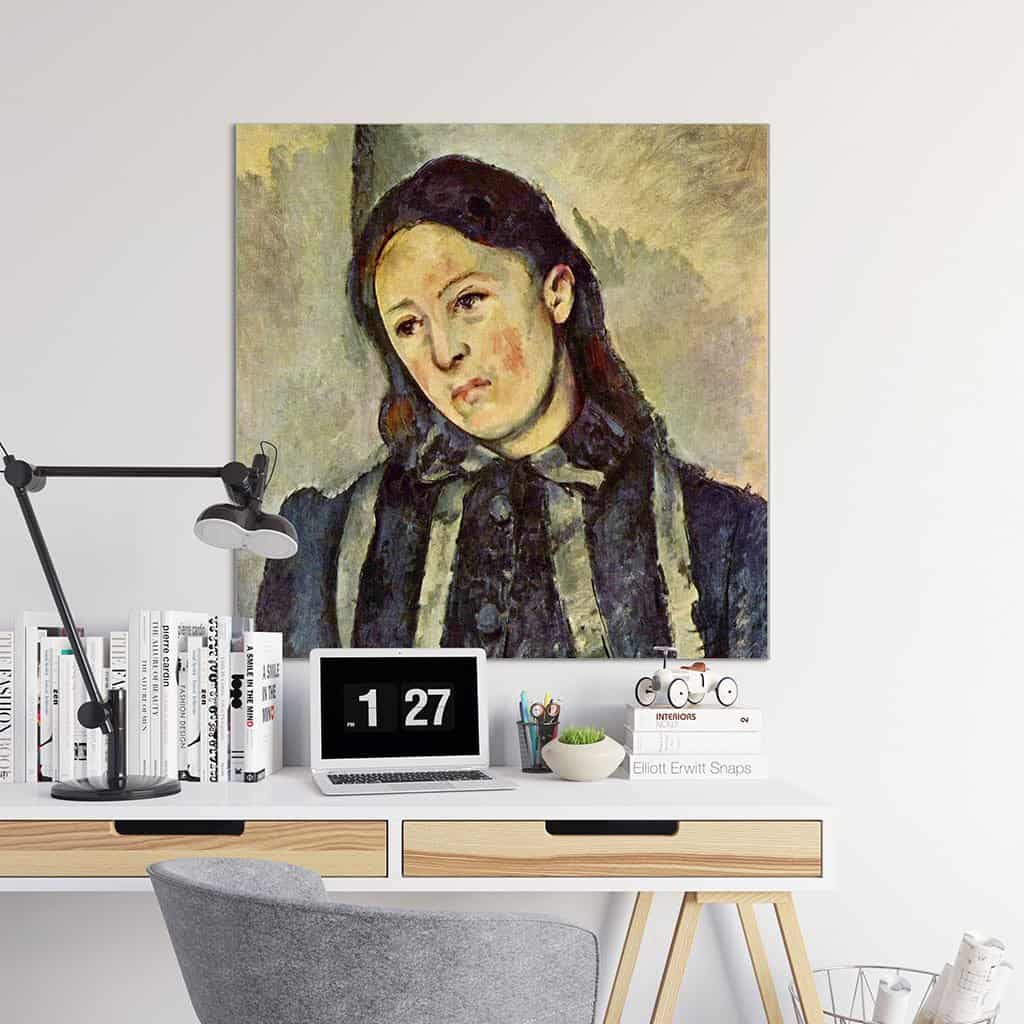 Madame Cezanne met ongebonden haar (Paul Cezanne)