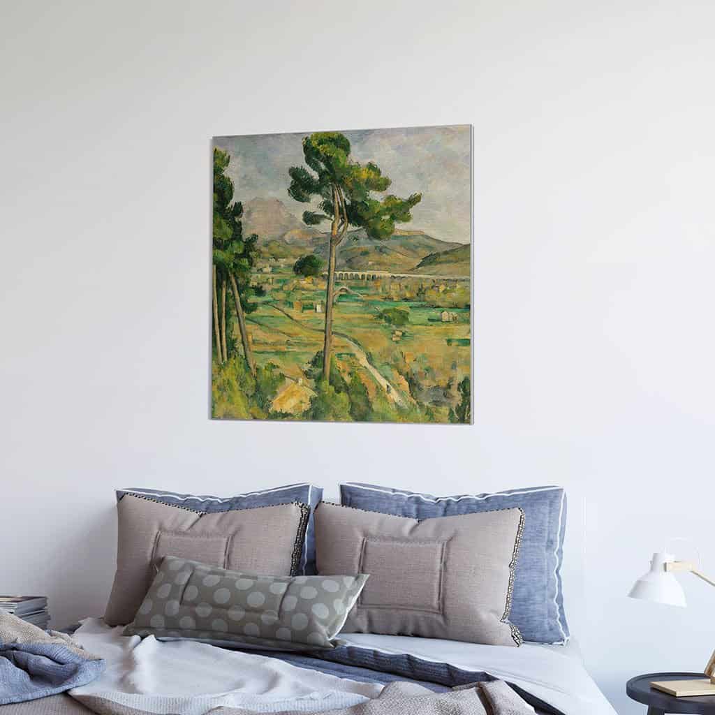 Mont Sainte Victoire en het viaduct van de vallei van de rivier van de boog (Paul Cezanne)