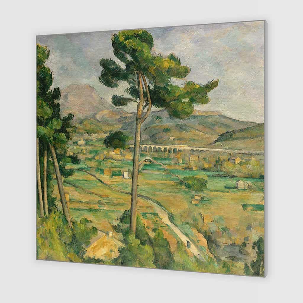 Mont Sainte Victoire en het viaduct van de vallei van de rivier van de boog (Paul Cezanne)