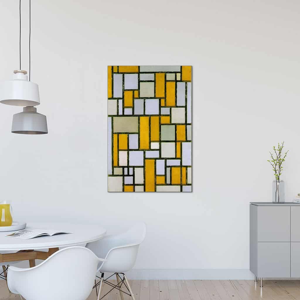 Compositie met grijs en licht bruin (Piet Mondriaan)