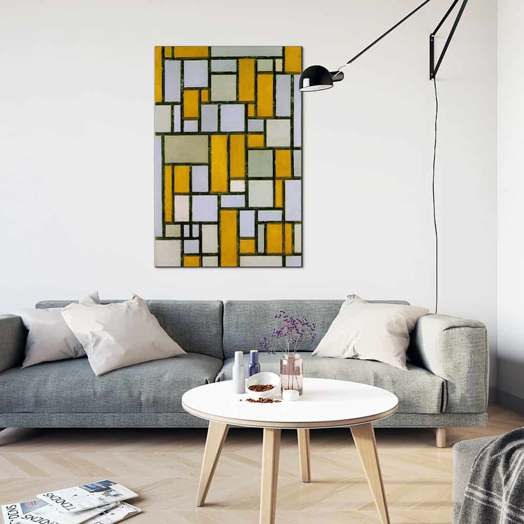 Compositie met grijs en licht bruin (Piet Mondriaan)