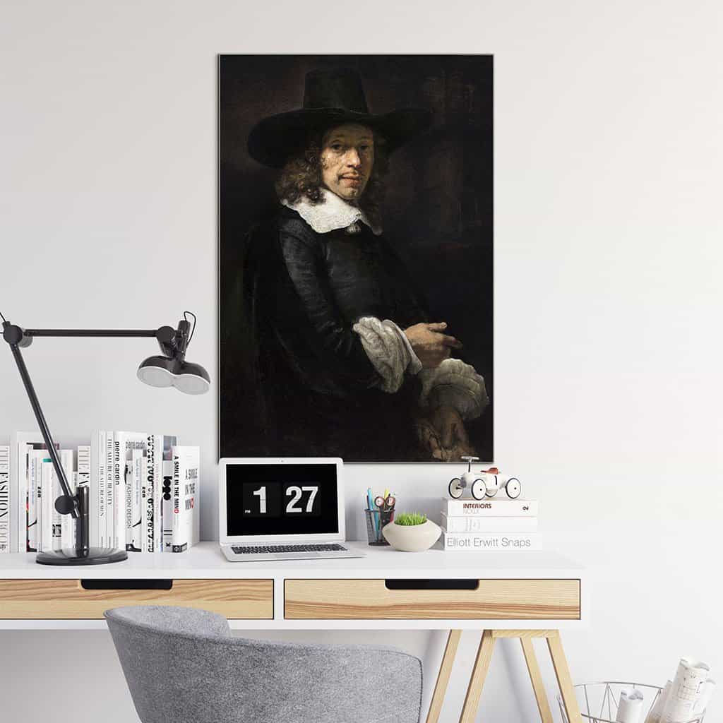 Portret van een Gentleman met een paar handschoenen (Rembrandt)
