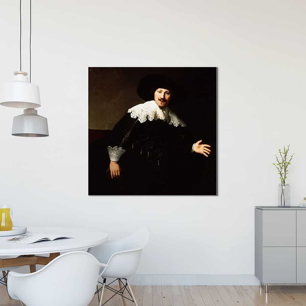 Portret van een man die opstaat vanuit zijn stoel (Rembrandt)