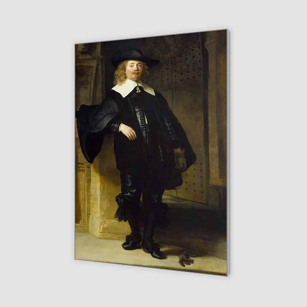 Portret van een staande man, mogelijk Andries de Graeff (Rembrandt)