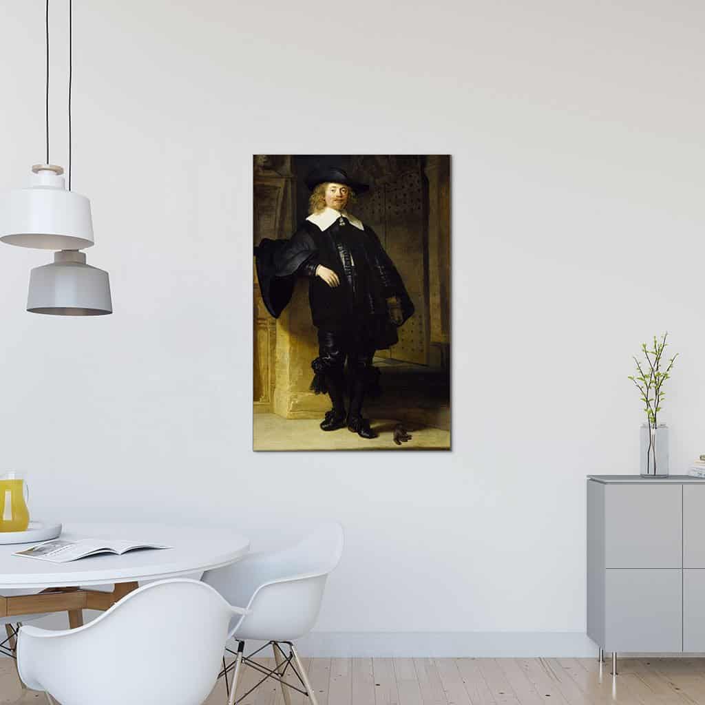 Portret van een staande man, mogelijk Andries de Graeff (Rembrandt)
