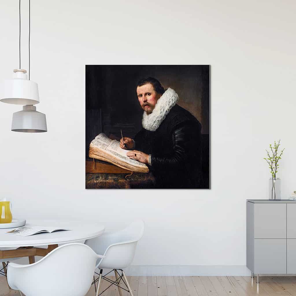 Portret van een man bij een schrijfbureau (Rembrandt)