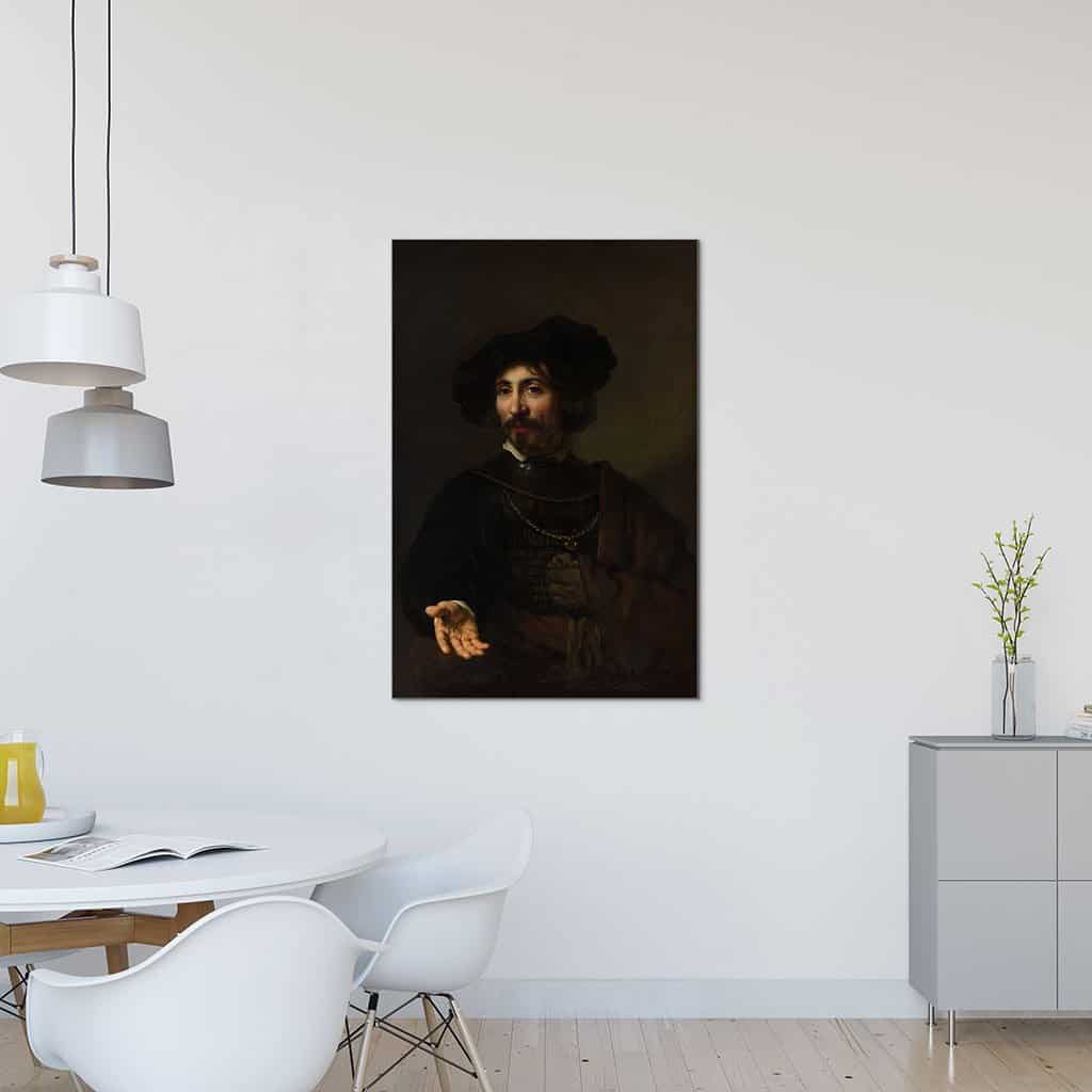 Portret van een man met een stalen gleuf (Rembrandt)